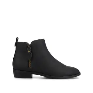 ELLIS ZIP UP VEGAN LEATHER BOOTIES IN WIDE - Vintage Black