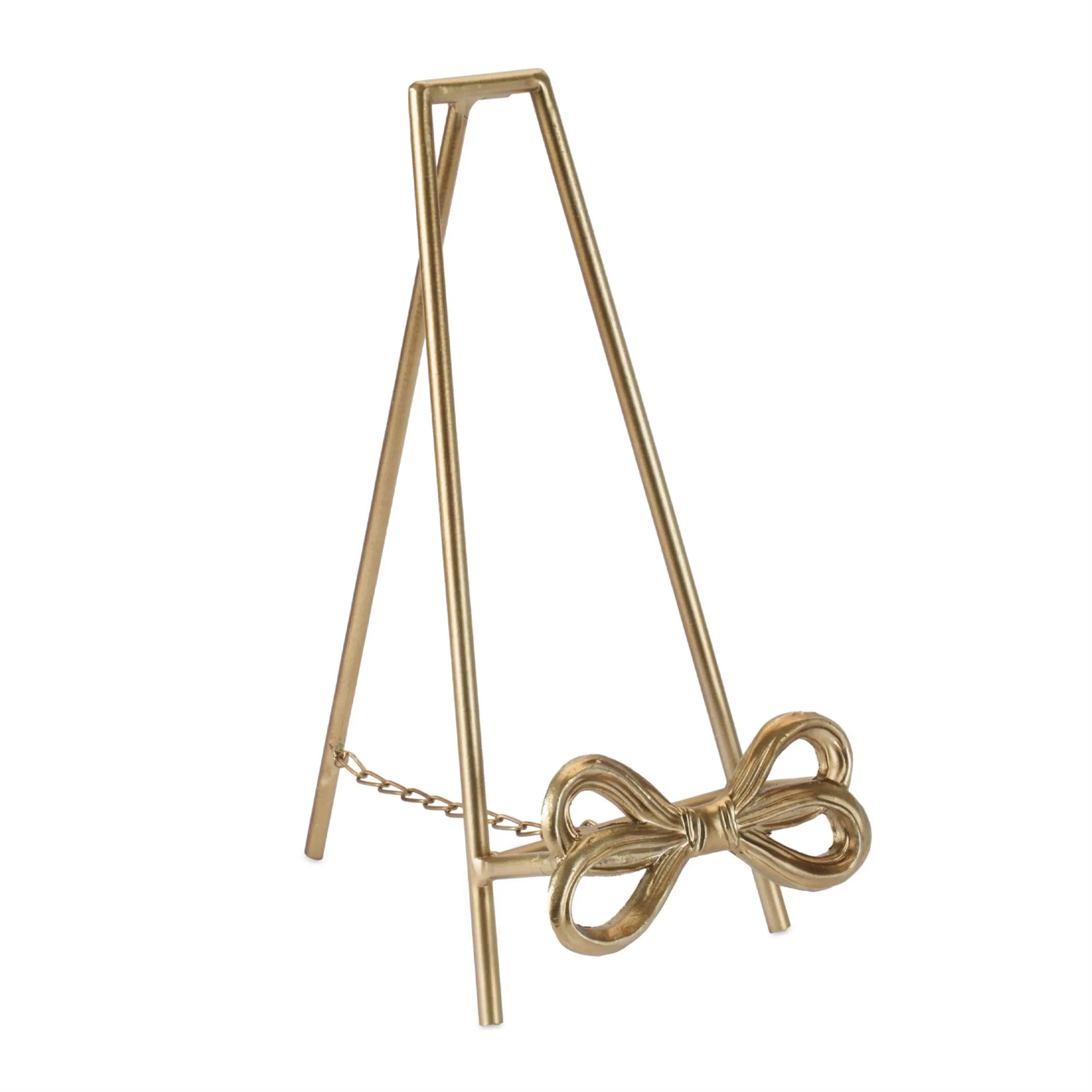 Gold Metal Easel with Bow Accent