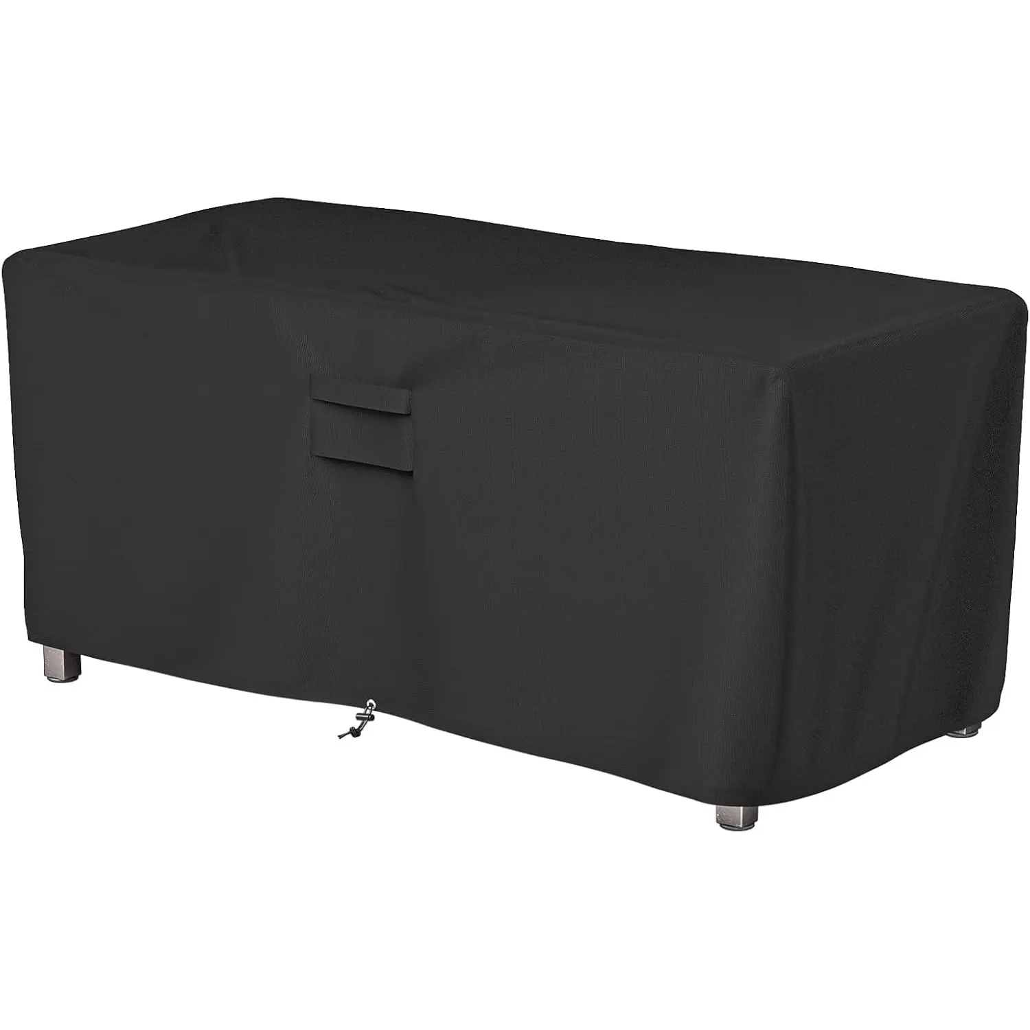 SHINESTAR Rectangular Gas Fire Pit Cover, PVC Coated with Upgraded Stitching & Anti-Tear Weave, Waterproof, Windproof, Fits 54-56" Fire Tables, 56x26x24 In, Black, Rectangular Shape