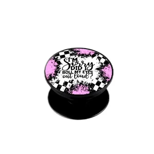 Checkered and Pink Funny Sarcastic Saying Phone Grip Accessories  Foldable Cute Patriotic Girl Gift Friend gifts Holder Mount Stand Cellphone grip
