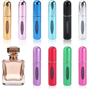10Pcs 5ml Durable Refillable Travel Perfume Atomizer Bottles, Multi-Pack Mini Portable Empty Cosmetic Makeup Spray Bottles, Multicolor Scent Pump Case for Daily Travel & Outgoing