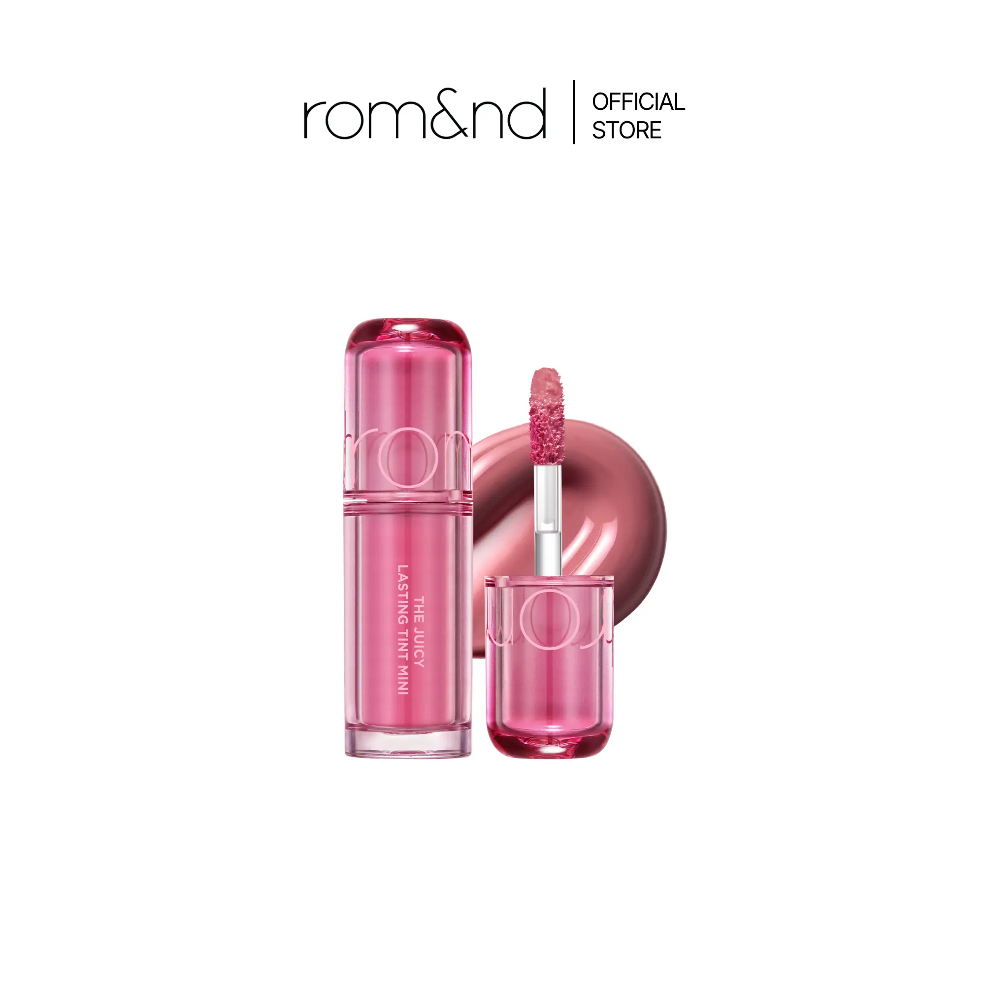 rom&nd Juicy Lasting Tint Mini - Hydrating Hyaluronic Acid Lip Tint Stain, Korean Beauty Single Item, Trisodium Ethylenediamine Disuccinate, Compact Travel-Size Beauty on the Go (Shades: 03 Pink Grapefruit, 04 Choha Apricot)