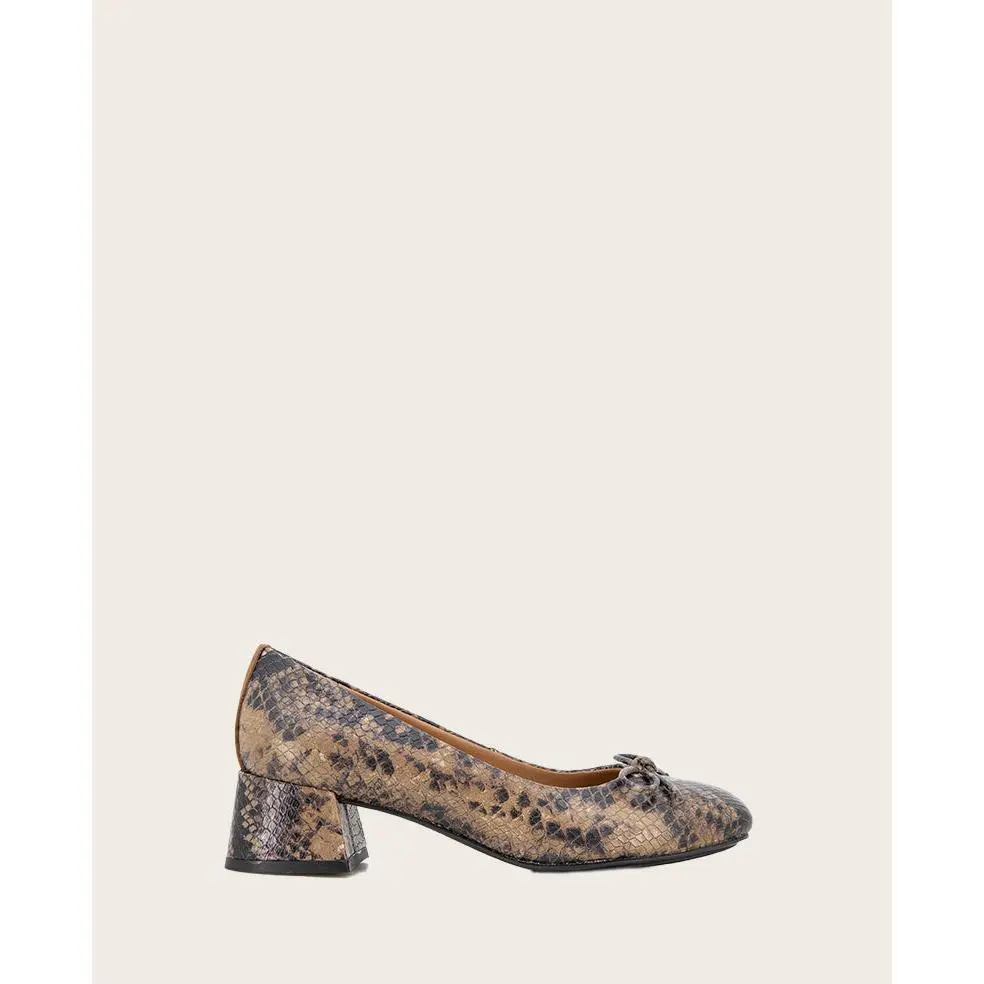 GENTLE SOULS - Lancine Snakeskin Leather Bow Heel