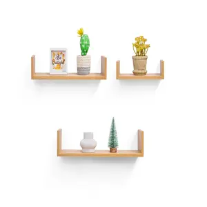3-Set 14-in MDF Mount Floating Wall-Mounted Picture Ledge Shelves, Lightweight Decorative Storage Shelves, 12-Lb Load Capacity, Easy Installation for Nursery, Living Room, Mount Floating Shelves