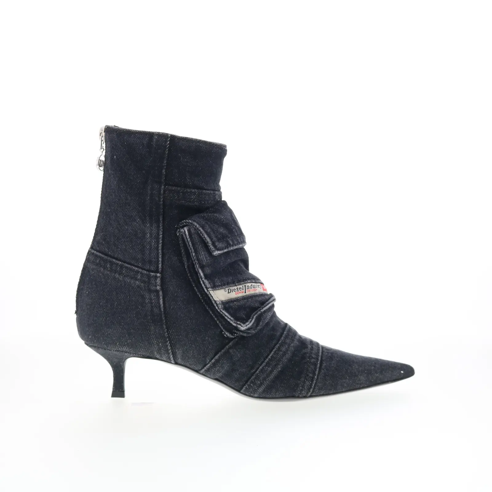 Diesel D-Venus Pocket LB Womens Black Canvas Slip On Ankle & Booties Boots