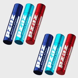 Pzaz Breath Spray- Mixed variety 6 pack - Instant Refreshment - Caffeine Microdose - Eliminate Bad Breath - Peppermint, Wintermint, Cinnamint Flavors