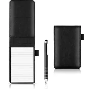 Portable Pocket Notebook, Travel Diary Notebook, 1 Count Mini Notebook with 50 Sheets Line Paper & 1 Count Pen, Small PU Leather Notebook, Office Stationery & Supplies