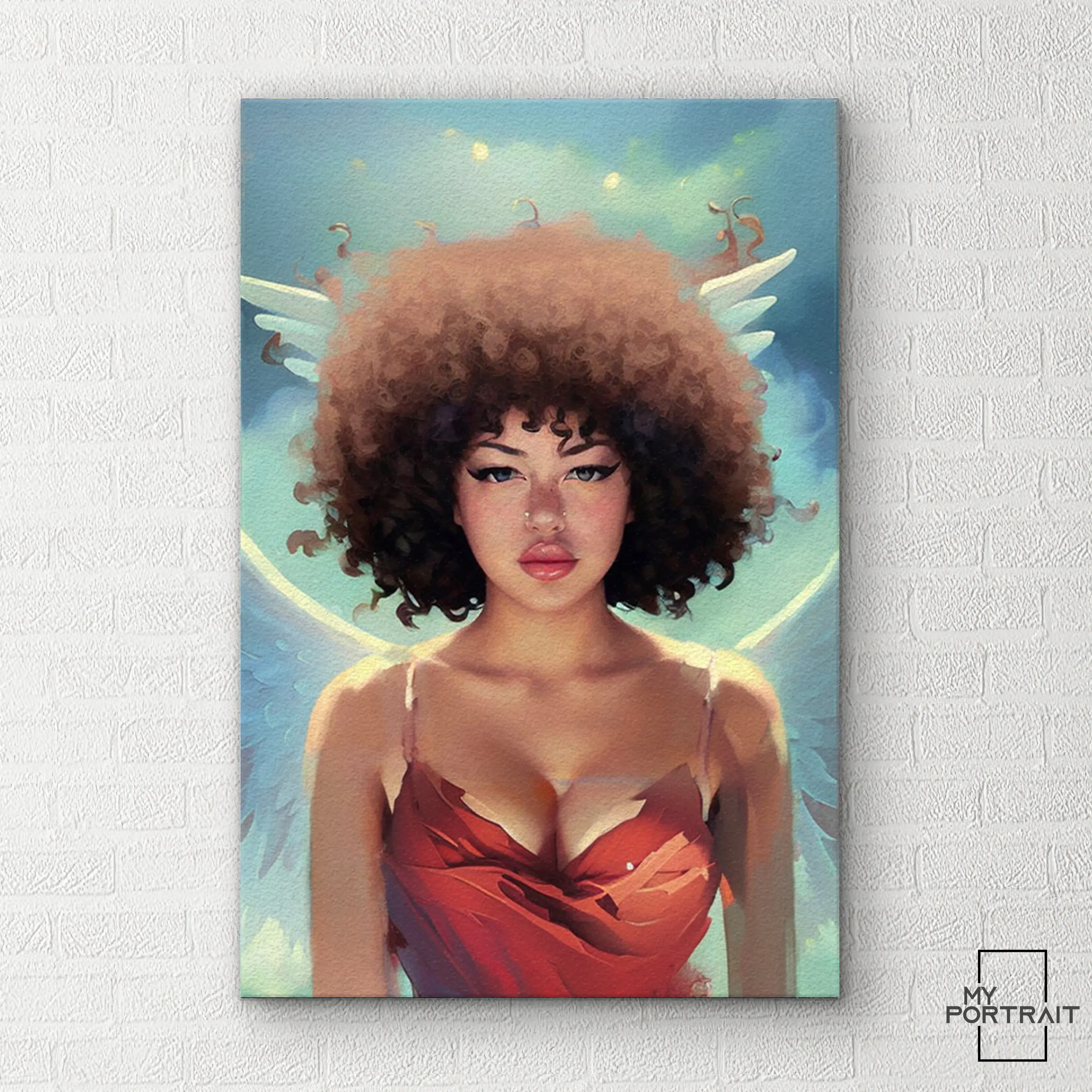Personalized Self Portrait Canvas Print for Home and Office Decor - High-Quality Wooden Frame