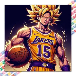 1 DIY diamond painting kit, 5D diamond art set, DIY decoration, basketball, jersey, blonde diamond painting kit with full round drills, mosaic, diamond art, DIY art home decor, suitable for Christmas.