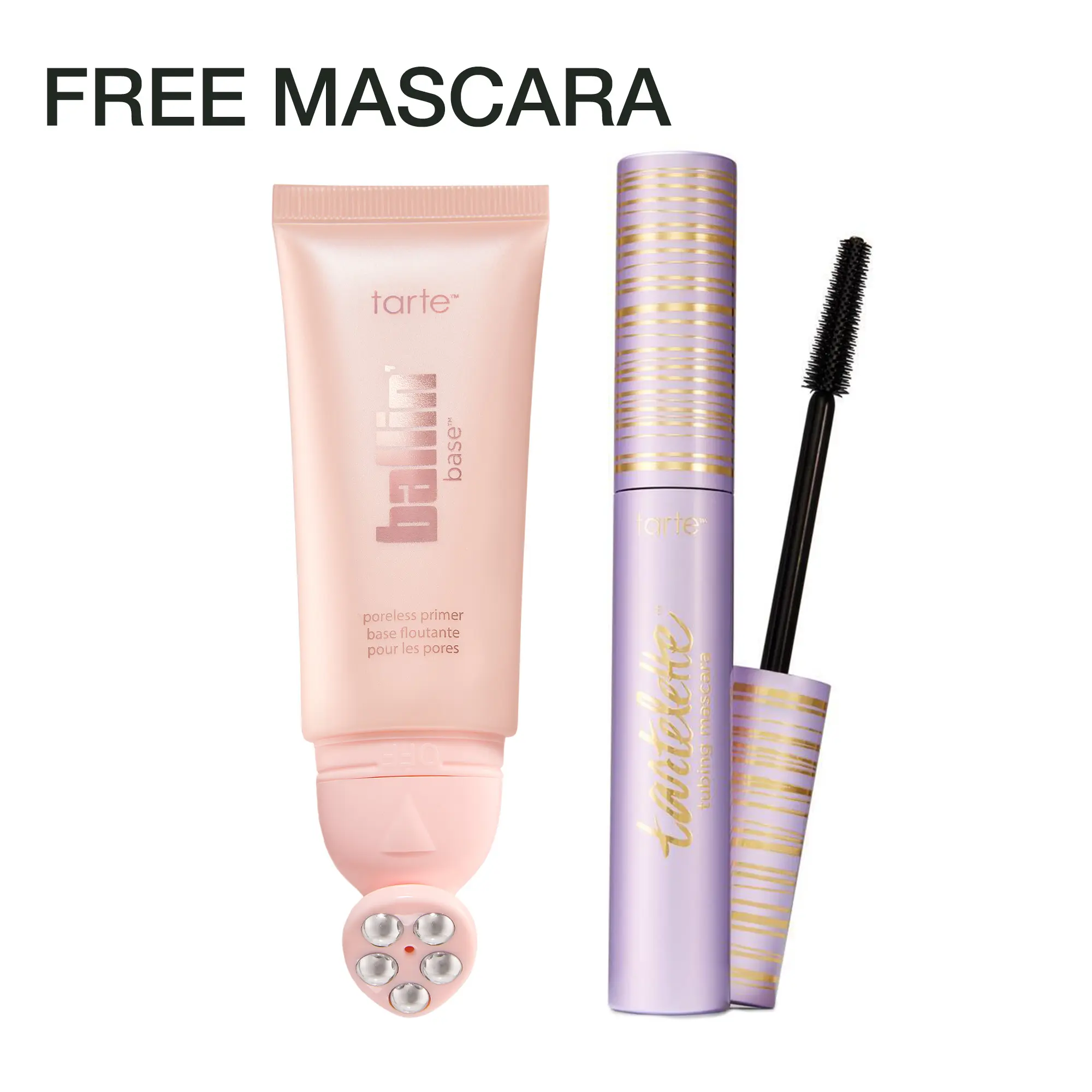 tarte tubing mascara & ballin’ base poreless primer duo - 24hr hydrating radiant glow primer + FREE tubing mascara