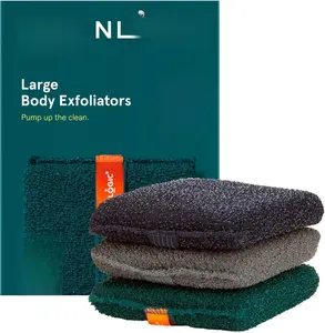 Cleanlogic Sport Exfoliating Body Scrubber Large Exfoliator Tool for Athletes Daily Skincare Routine for Smooth Clean Skin Assorted Colors 3 Count Value Pack