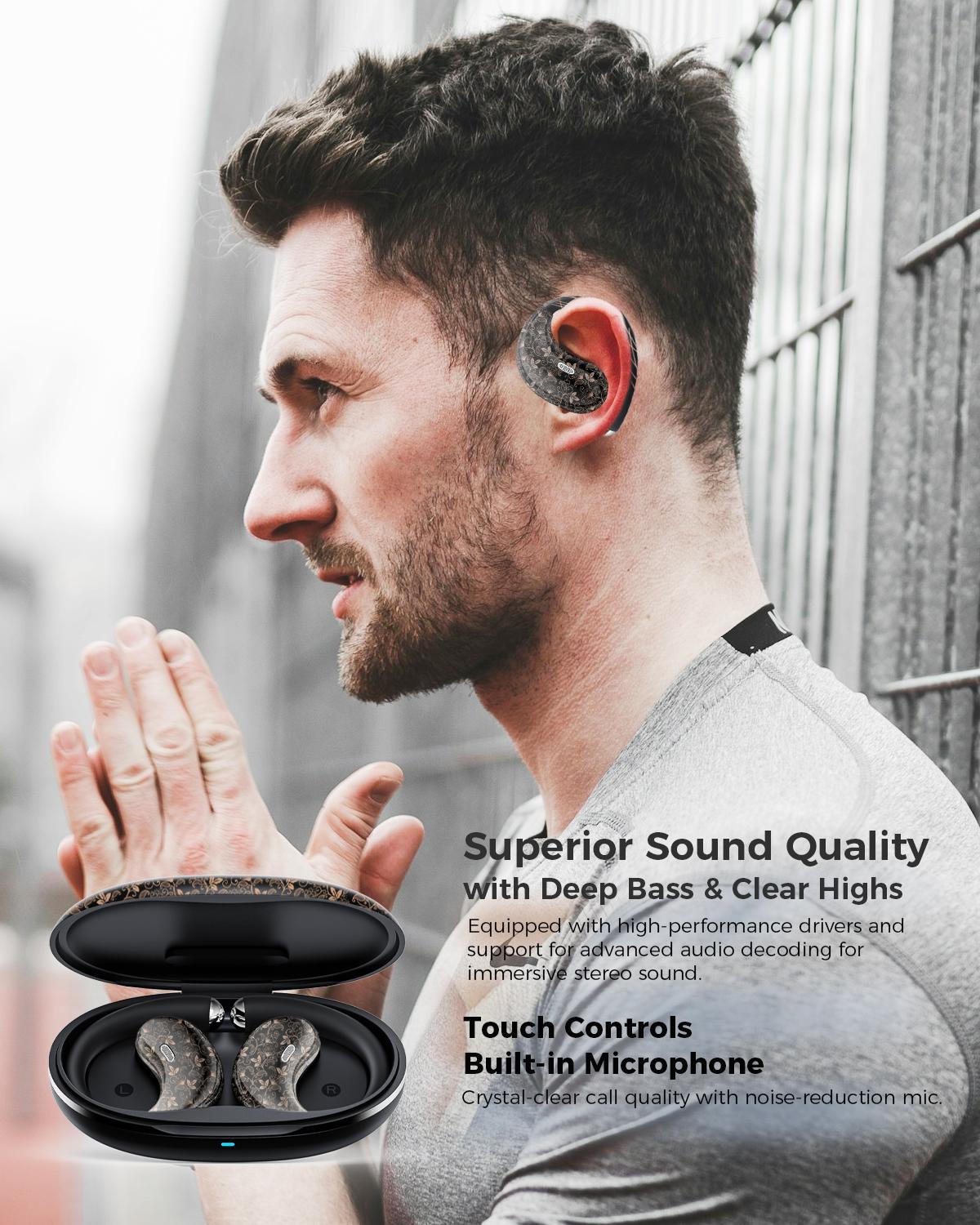 Noise Cancelling Bluetooth Earpiece, Wireless Headset for Clear Calls, Hands-Free Calling for Work and Daily Use, Stable Connection, Comfortable Fit, Easy Control