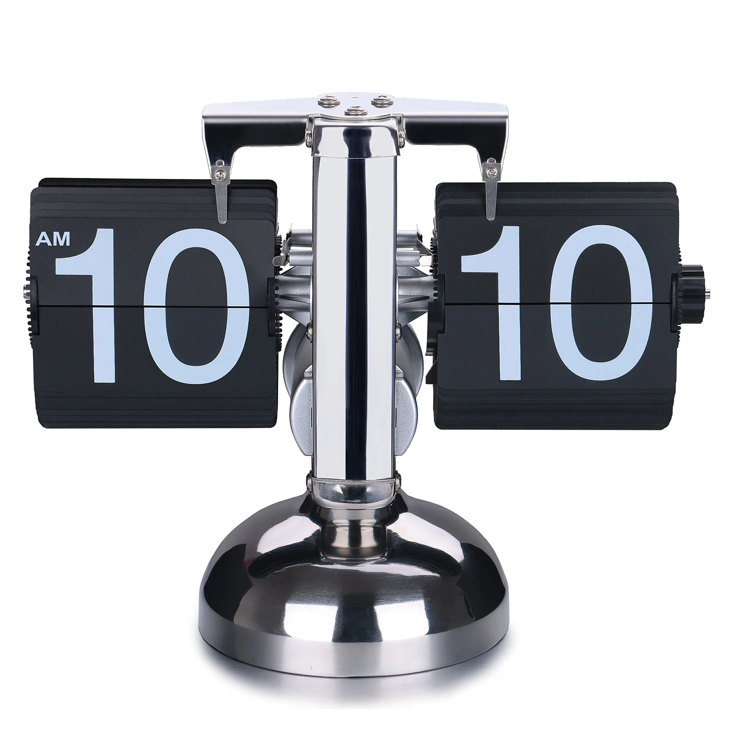 Flip Desk Clock, Retro Digital Flip Down Clock, Retro Vintage Auto Down Clock, Large Number, Battery Operated with Internal Gear Mechanism for Office, Bedroom