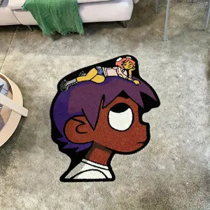 Creative Cartoon Rug Hip-Hop Style Fashion Mat Perfect Gift for Youngsters Soft Comfortable Plush Foot Pad for Living Room Bedroom Bedside Closet Bathroom Casual Area Modern Indoor Rug Home Decor Rug Household Decorative Rug