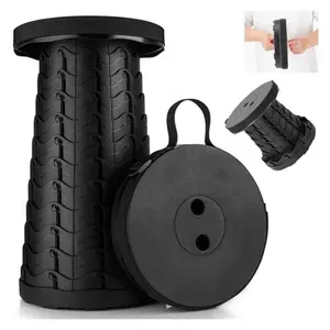 Collapsible Stool for Camping, Adults with Load Capacity 550lbs, Upgraded Folding Design & Carrying Straps for Outdoor Fishing, Hiking, Gardening, Travel, BBQ