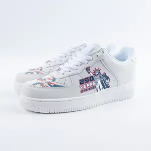 Custom USA 250th Anniversary Men & Women Force White  Sneakers Shoe