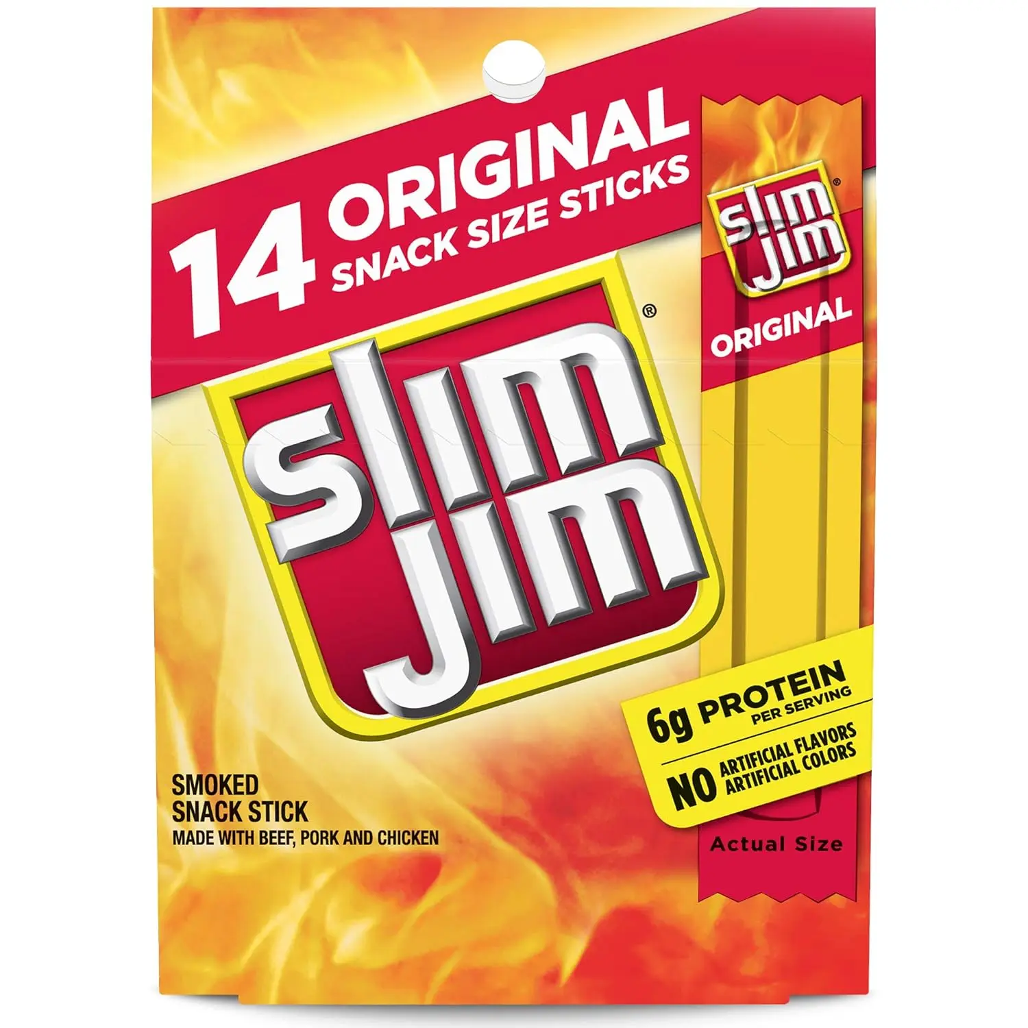 Snack Sized Original Smoked Snack Stick, Easy, On-the-Go School, Work and Travel Snacks, 0.28 OZ Meat Snacks, 14 Count