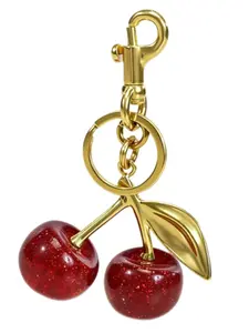 Lady small cherry bow letter pendant Key Chain casual style purse Handbag and backpack accessories Student car key chain