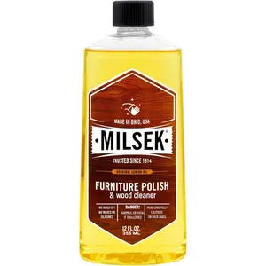 Milsek Furniture Polish and Wood Cleaner with Lemon Oil - Multipurpose Solution for Home Improvement from Hardwood Floors to Kitchen Cabinets - 12 Fl Oz