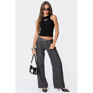 Pinstripe Low Rise Baggy Jeans