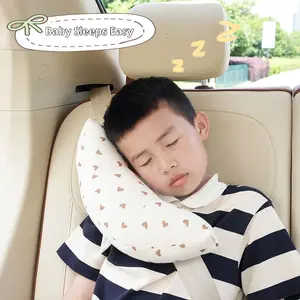 Heart Bear Rabbit Baby Car Seat Shoulder Cover, Dual Layer Cotton Gauze Super Soft, Car Safety Belt Shoulder Pad, Must-Have for Kids