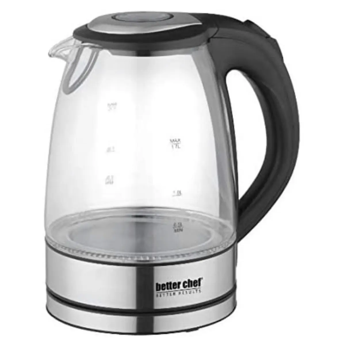 212 MAIN Borosilicate Glass Cordless Electric Kettle (IM-178S, 2.84lbs) - 1.7L/7.2-Cup 1500W Fast Boils Water Boiler with Blue LED Lights, Thumb-Control On/Off Switch, Auto Shutoff, Swivel Base for Camping
