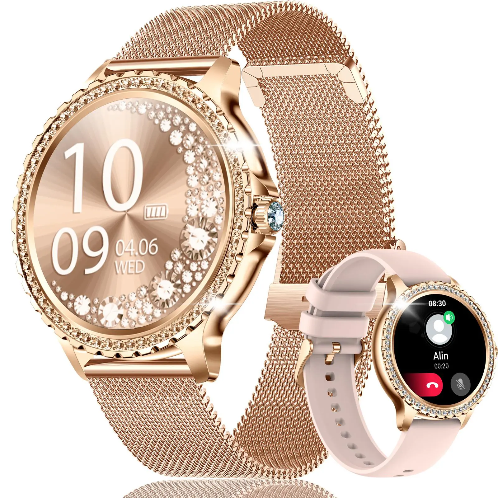 JELLOO Smart Watch for Women with Wireless Call Make Answer Music Playback 1.32inch HD Smartwatch for Android Phones Sports Smart Watch Multifunctional Digital Watch Perfect Gifts for Women,back to school,back to school haul