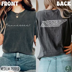 Tennessee Comfort Colors Shirt, Women’s Floral Tennessee Crewneck Tee, Moving to Tennessee Gift, Tennessee Souvenir, TN Bachelorette Apparel