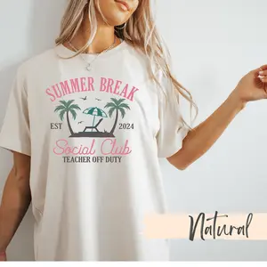 Summer Break Social Club, Teacher Off Duty T-Shirt, Last Day of School Shirt, End of School Year Tshirt, Funny Teacher Tee, Teacher Gift