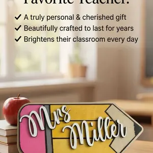 Personalized Teacher Pencil Sign