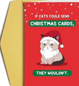 Funny Christmas Card for Cat Lover, Witty Cats Christmas Card for Friends, Hilarious Xmas Gift from Cat, If Cats Could Send Xmas Cards undefined