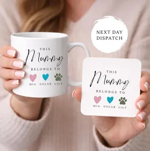 Personalized Dog Mum Mug, Custom Pet Lover Gift, Mother's Day Birthday Coffee Cup