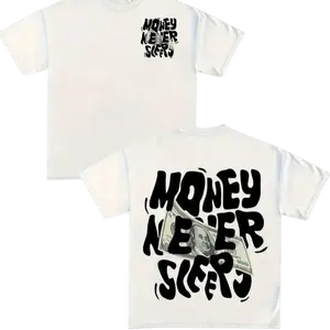 Unisex Oversized 2-Sided Cotton Sports T-Shirt, 100 Dollar Bill Bubble Letter Graphic, Retro Hip-Hop Urban Streetwear, Wealth Motivational Statement Top