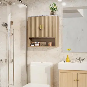 Bathroom Cabinet Wall Mount with Adjustable Shelf, Modern Medicine Cabinet, Small Wall Mounted Storage Organizer, Over Toilet Storage for Bathroom