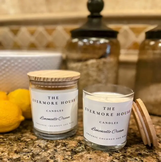 The Evermore House 8 oz Coconut Soy Wax Candle - Coconut soy wax in Various Scents