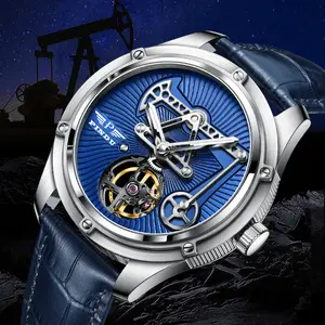 Factory Ready Wholesale Men's Luxury Mechanical Wristwatch 50m Waterproof Analog Dial Display Diver Feature Miyota Leather
