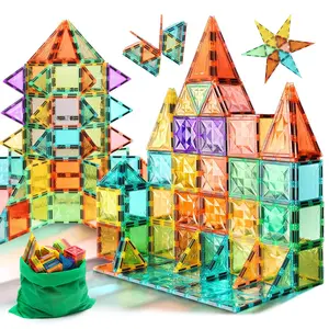 Tiles Toy Set, Magnetic Building Blocks, 42/126/158 Pieces Bag Pack, Birthday & Holiday Gift Choice, Suitable for Kids Aged 3+, Educational