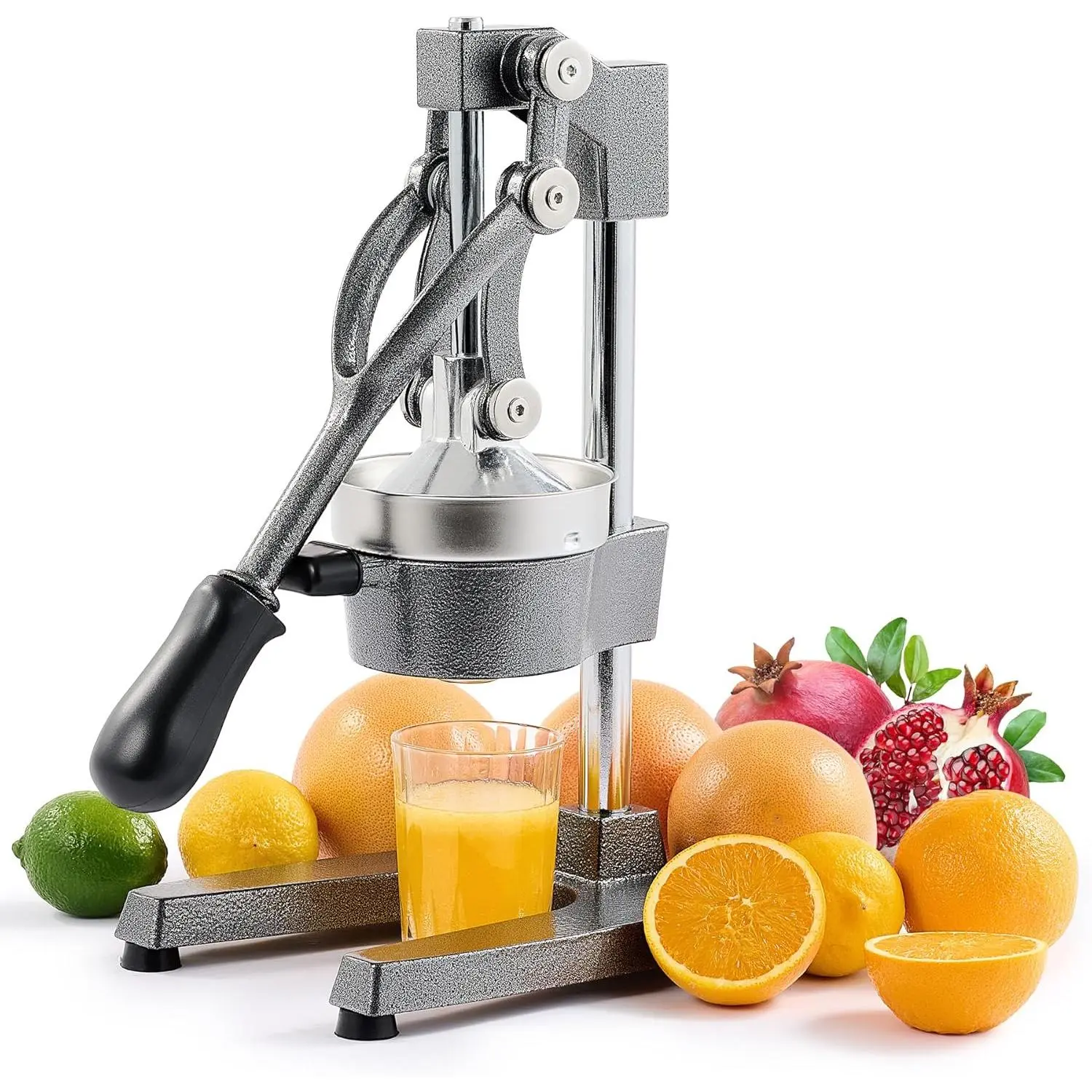 Hand Press Juicer Machine, Manual Orange Juicer and Professional Citrus Juicer for Orange Juice Pom Lime Lemon Juice, Commercial Lemon Squeezer, Easy to Clean, Gray