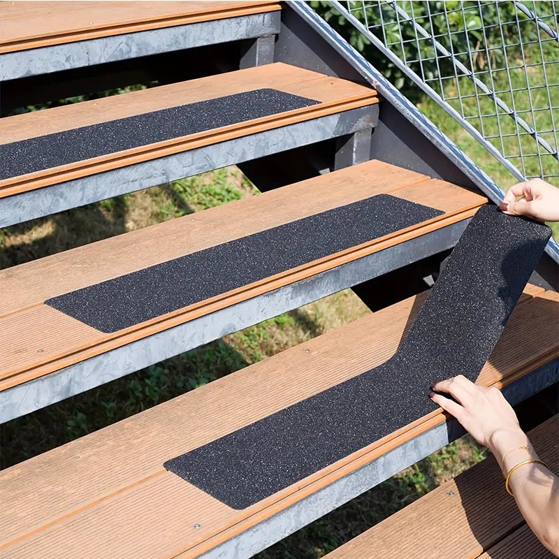 Non-Slip Outdoor Stair Treads, 10x81 Cm (pack of 10), Durable Adhesive Easy Installation Step Pads with Pre-Cut Anti-Slip Tape, Mat, Foot Mat, Non Skid Mats