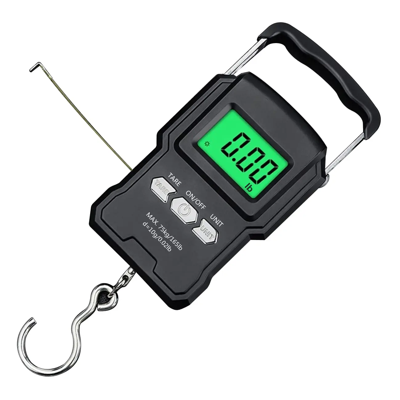 Luggage Weight Scale Fish Weighing Scales Digital Handheld Suitcase Weigher with Hook, 165lb/75kg with Measuring Tape for Travel, Fishing, Gifts