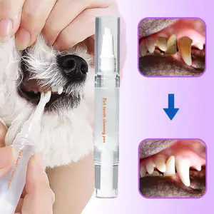 Pet Toothbrush Pen, Suitable for Cat and Dog Teeth Cleaning Care, Made with Natural Plant Ingredients, Cat and Dog Tartar Removal Tool