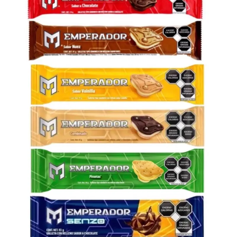 Emperador Galletas Sabor Chocolate, Nuez, Vanilla, Combinado, Pirueta, Senzo