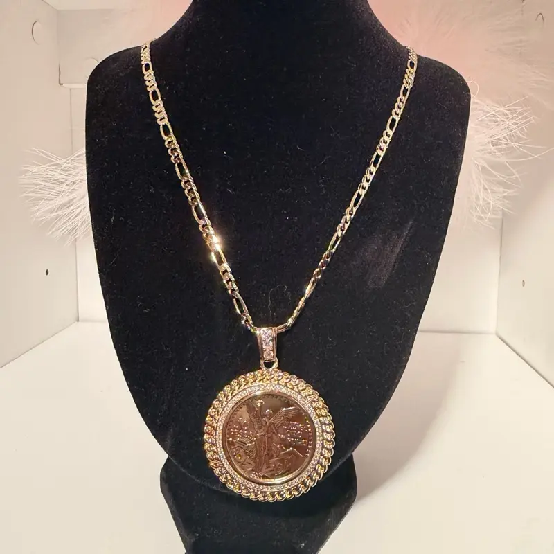 Xuping laminated 14k necklace with heart