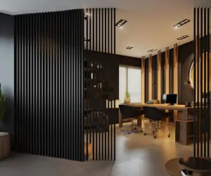 Gray Black Wall Partition, Wood Room Dividers (WPC)