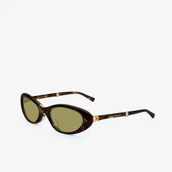 GENTLE MONSTER Lolang T1(GR) Tortoise Frame Green Lenses Oval Shape