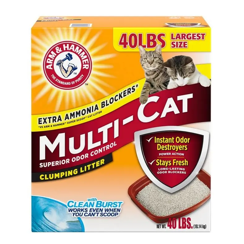 Arm&Hammer Multi-Cat Superior Odor Control with Clean Burst Clumping Cat Litter, 40lb