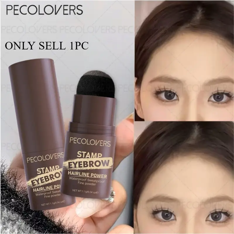 One Multi-Use Brow Stamp & Defining Powder - Eyebrow Filler & Hairline Contour 2-in-1, Soft Matte Finish for Natural Fluffy Look, Perfect for Quick Routine & On-the-Go Touch-Up - Eyebrow & Face Shaping Powder