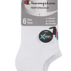 Champion Performance Women's No Shoe Socks 6-Pairs - Double Dry, Ventilation, Arch Support, Comfortable Fit - Womenswear