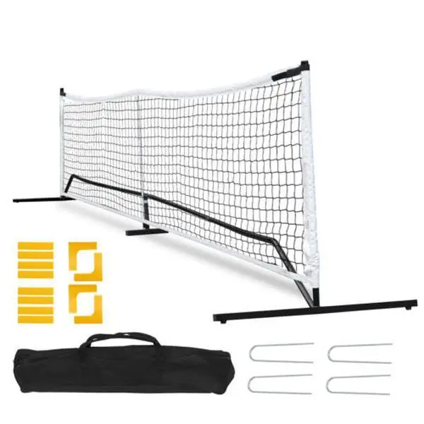 Answer E 22ft Wide Portable Pickleball & Tennis Net - Built to Meet USAPA Standards, 31in Tall in Middle, Landmarks, Carry Bag, 18.28 lbs Lightweight, Adjustable Durable, Ideal for Barbecue, Tailgate Outdoor Activities, Nets, 18.28 Pounds