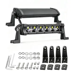 YCHOW-TECH 2PCS 6-in Slim Single Row 96W LED Light Bar Car - 9600LM Spot Beam Work/Driving Fixtures, LED Car Ambient Light for 4x4 Trucks, Offroad Vehicles